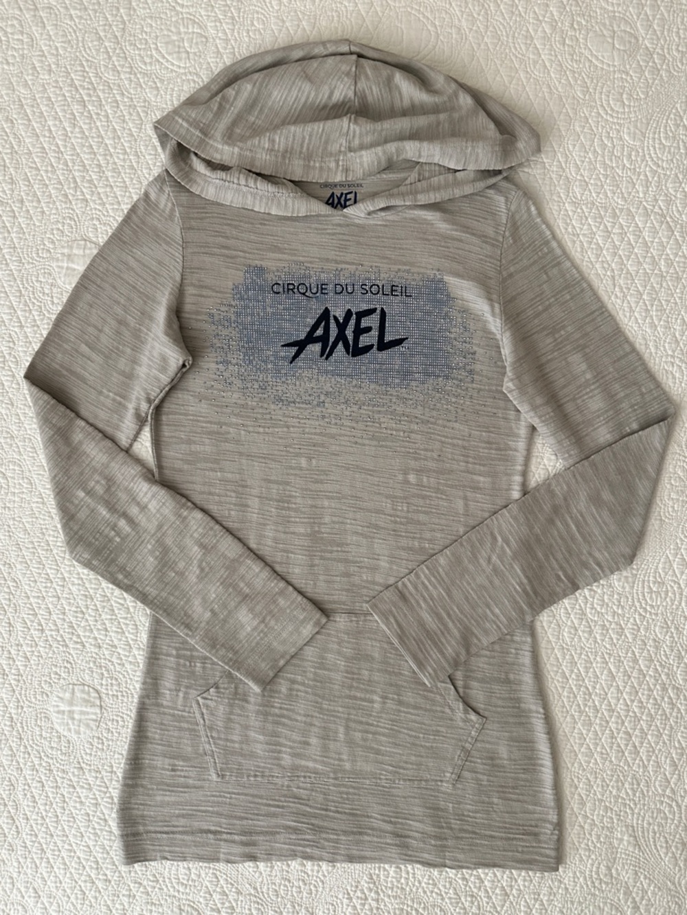 Cirque du Soleil AXEL Long Lightweight Hoodie Tunic Top Rhinestone Sparkle